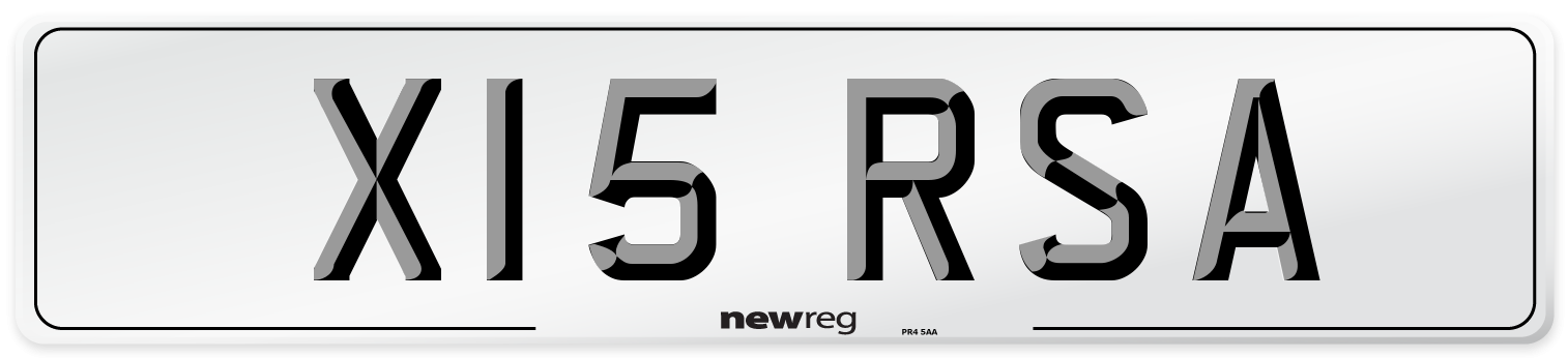 X15 RSA Number Plate from New Reg